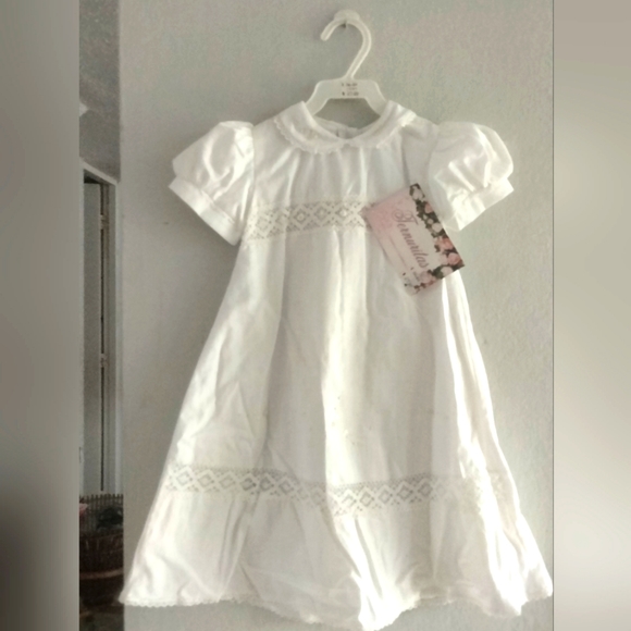 Ternuritas white formal 12 mo. baby dress made in Colombia 100% cotton new - Picture 1 of 8